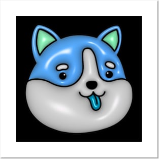 3d Inflated Blue Doge Posters and Art